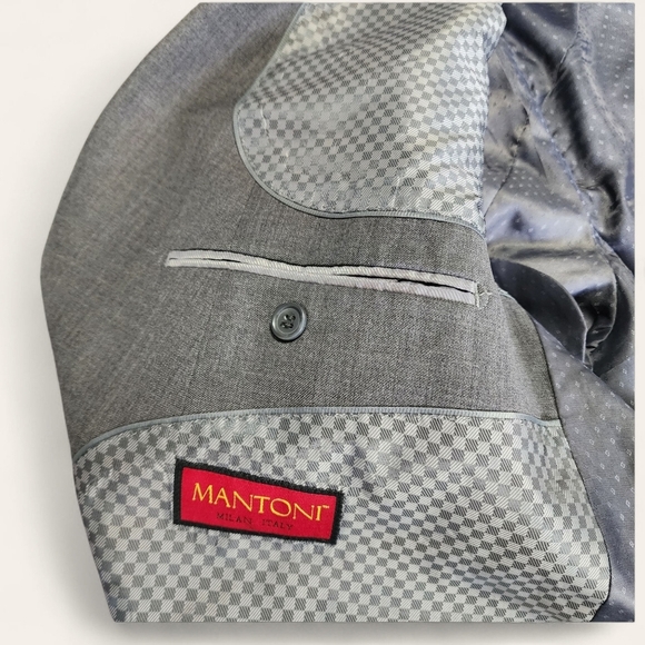 Mantoni gray Super 140’s wool blazer 54R (44R US) 2-button men’s suit jacket - Picture 6 of 10